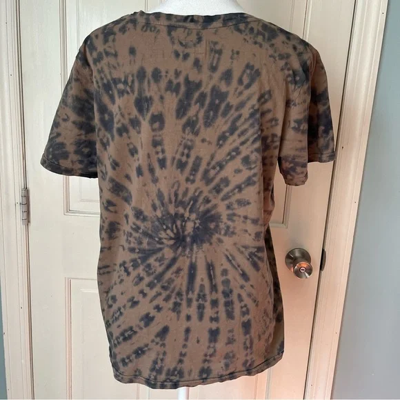 Pact Organic Cotton Husk Spiral Tie Dye Tee Shirt Small Brown Hippie Boho Artsy - Picture 6 of 8